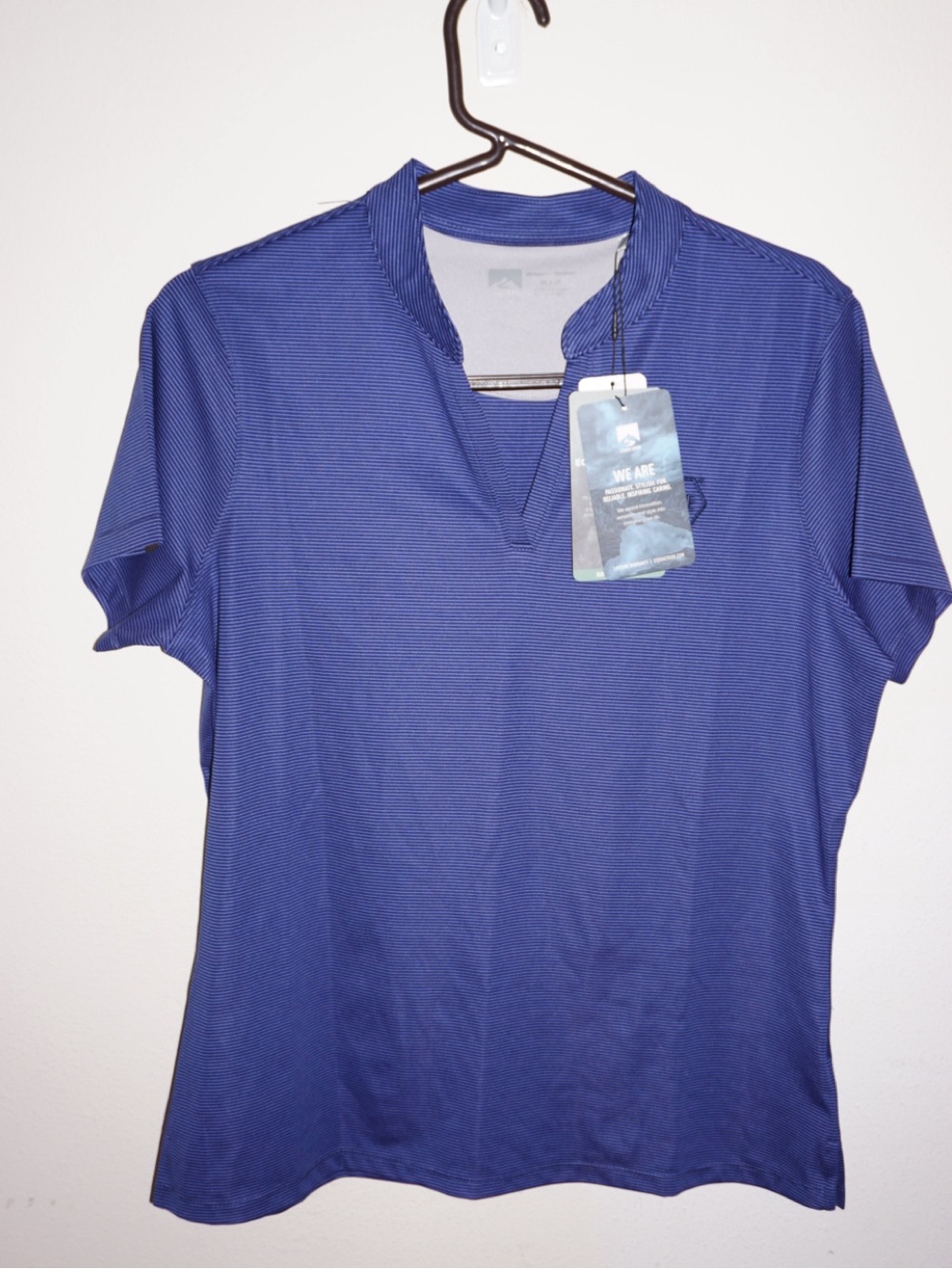 Storm Creek Women's Optimist II Microstripe Short Sleeve Polo - Navy Blue